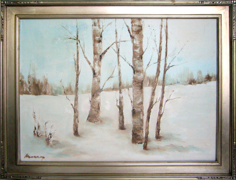 Aspen in Winter - oil on canvas, 18" x 24", sold without the frame